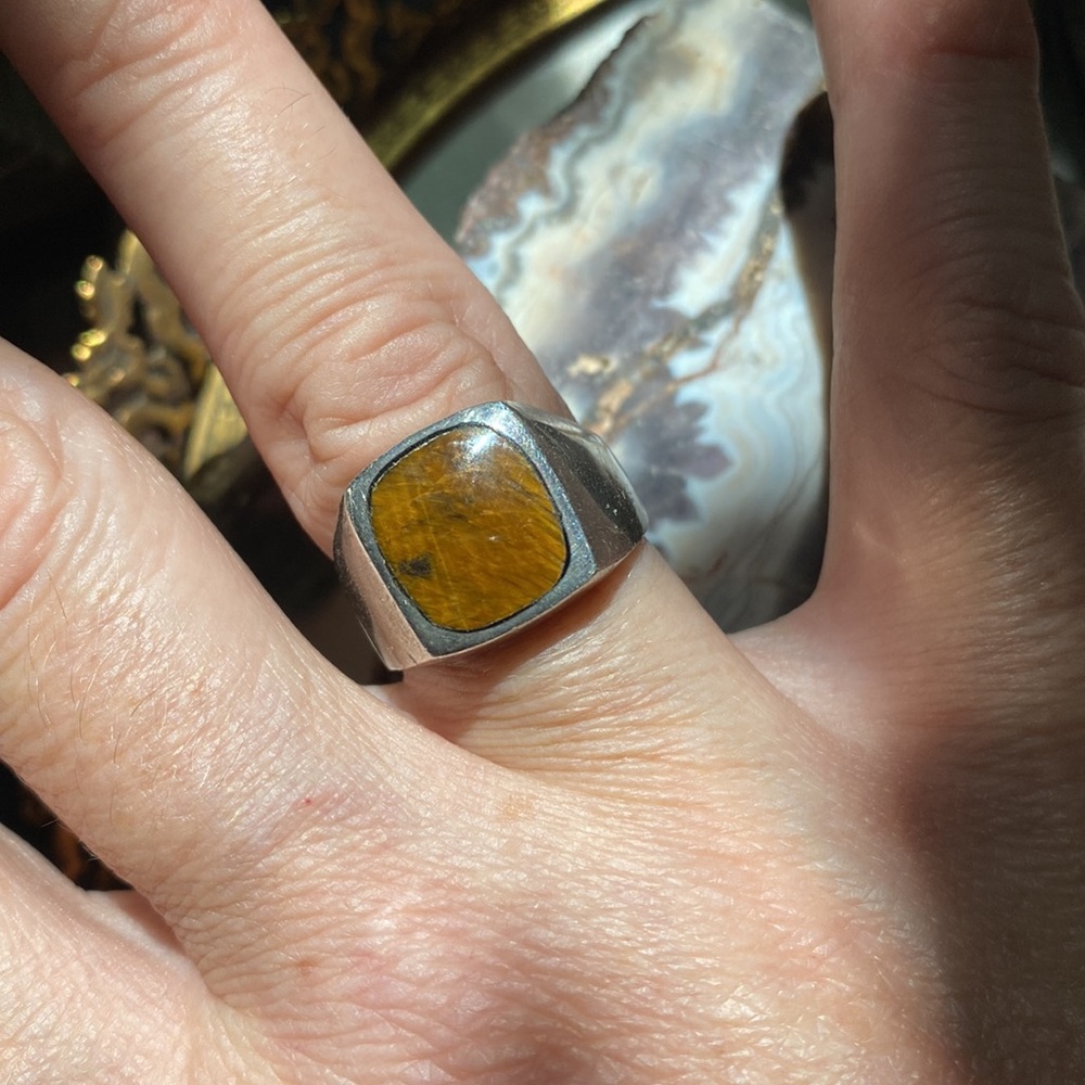 Vintage Tigers Eye Sterling Silver Ring